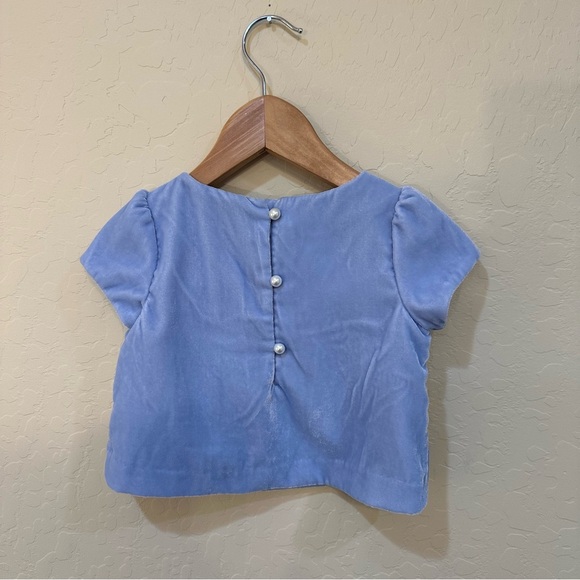 Janie and jack blue velvet top - Picture 2 of 3